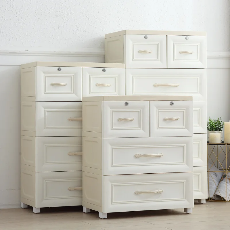 Wholesale Large Household Thickened Storage Cabinet Drawer Type Multi-layer PP Plastic for Children's Clothes Toys Bedside