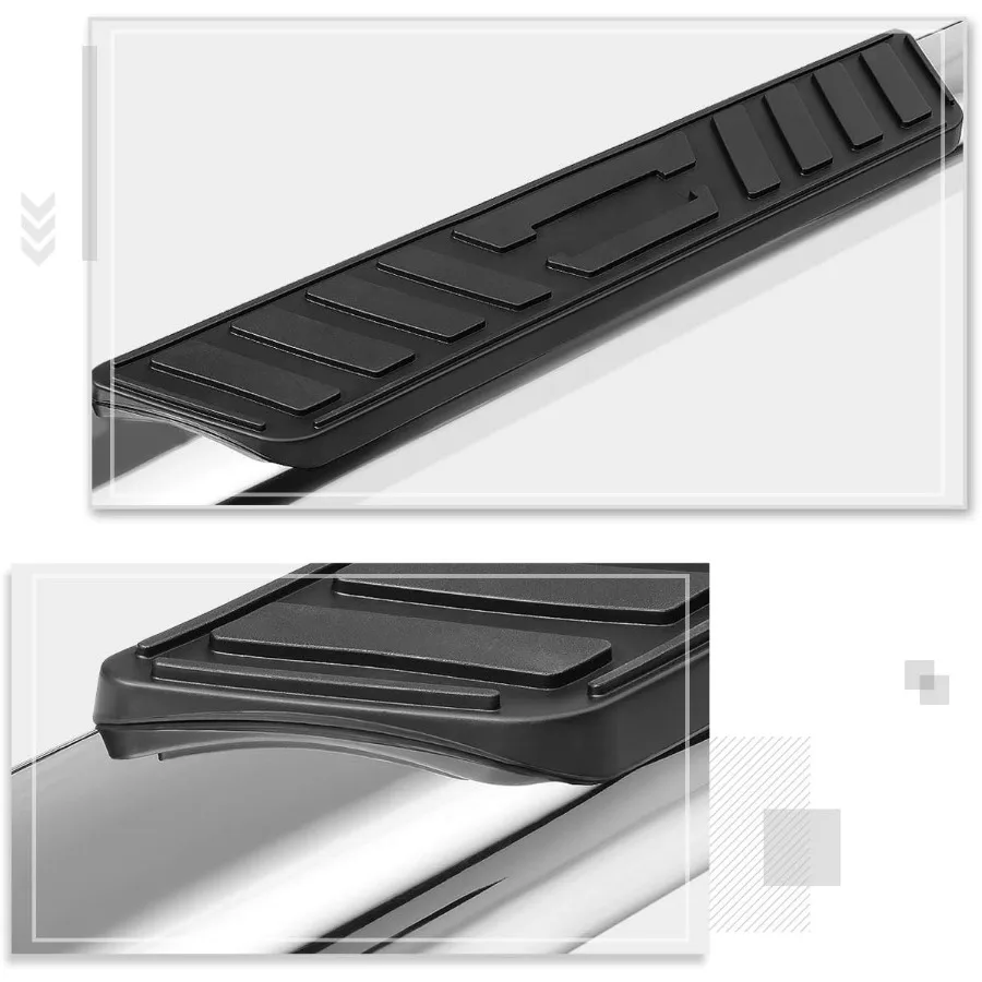 บันไดข้างรถยนต์ทรงรี 2 ชิ้น ขนาด 5 นิ้ว ทำจากโครเมียมสแตนเลส สำหรับรถยนต์ 1522 F150F350 Extended Super Cab ทนทานและมีสไตล์