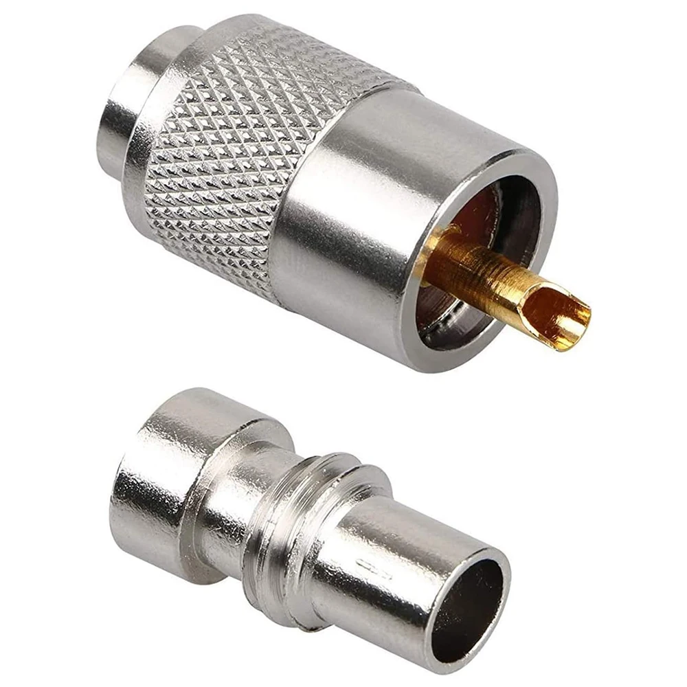 10 pacotes de plugue conector de solda uhf/PL-259 com redutor para rg8x, rg8, rg59, LMR-400, RG-213 cabo coaxial gsy