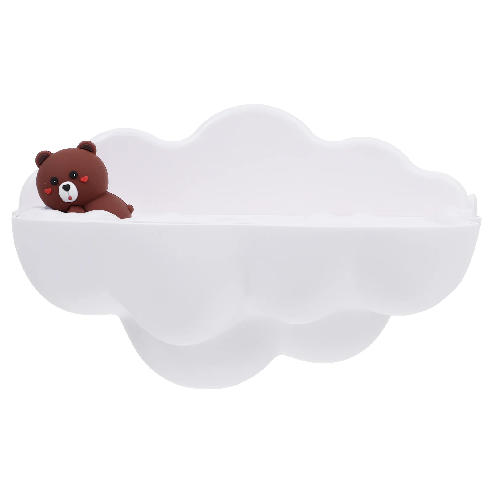 

Tub Organizer for Bathtub Cloud Wall Mounted Soap Box Punch-free Rack High Capacity Abs