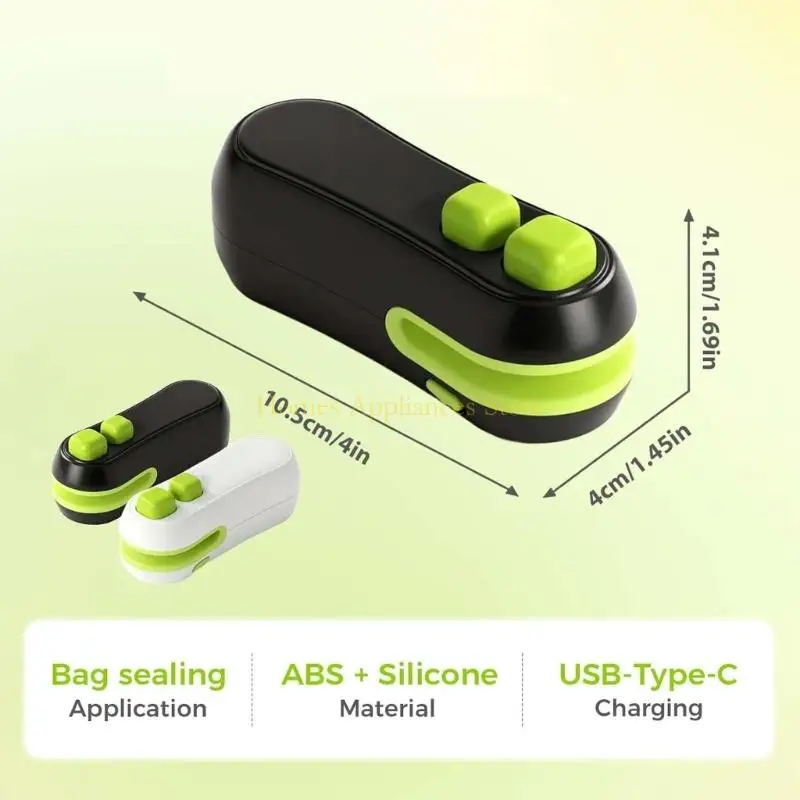 D0AB Cầm Tay Từ Tính Thực Phẩm Túi Niêm Phong Thiết Bị USB Sạc Gia Đình Nhỏ Gọn Nhà Bếp Giải Pháp Bảo Quản Khoai Tây Chiên Đồ Ăn