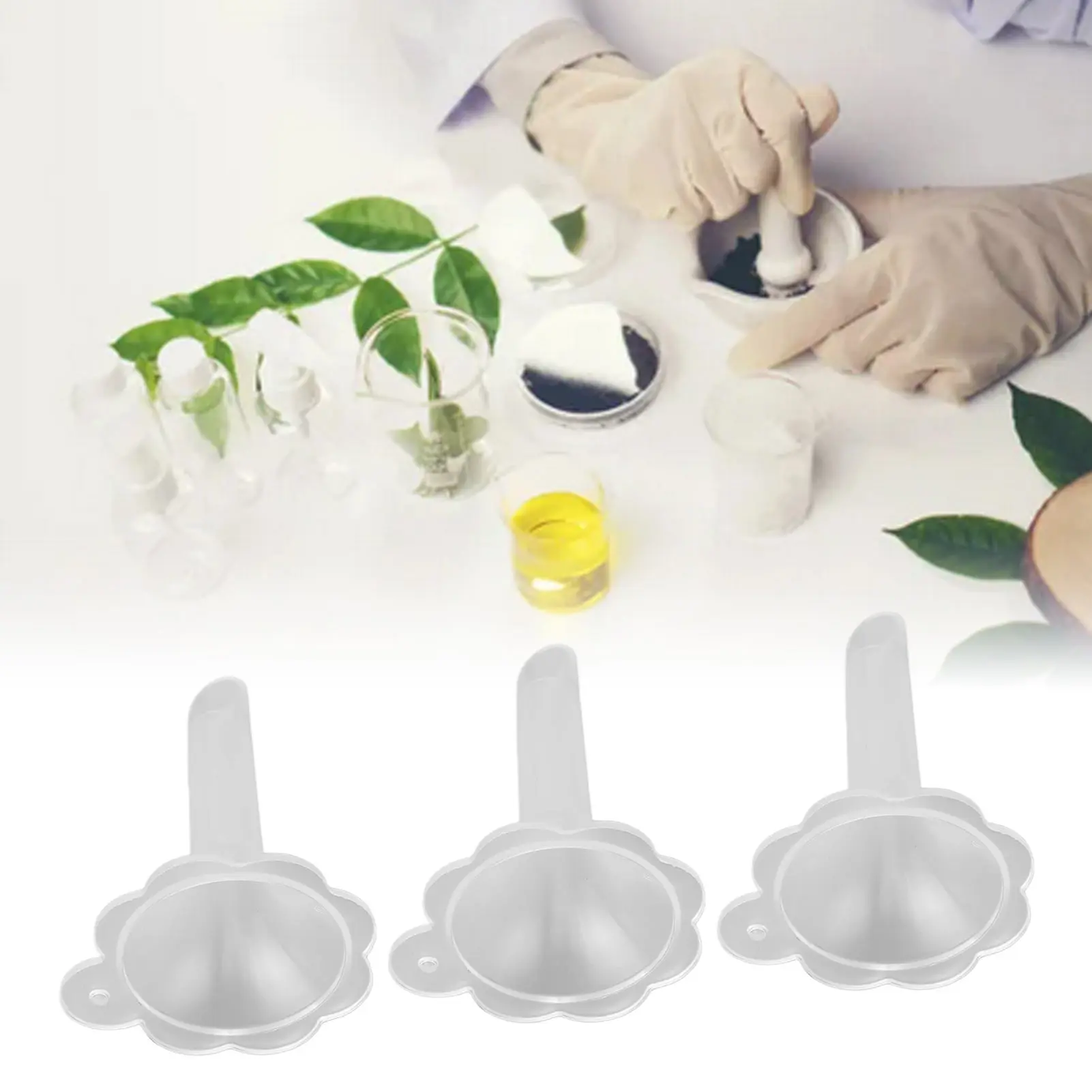 20Pcs Mini Clear Funnels Small Plastic Funnel Set For Miniature Bottles Lab Bottles Essential Oils Perfumes Spices