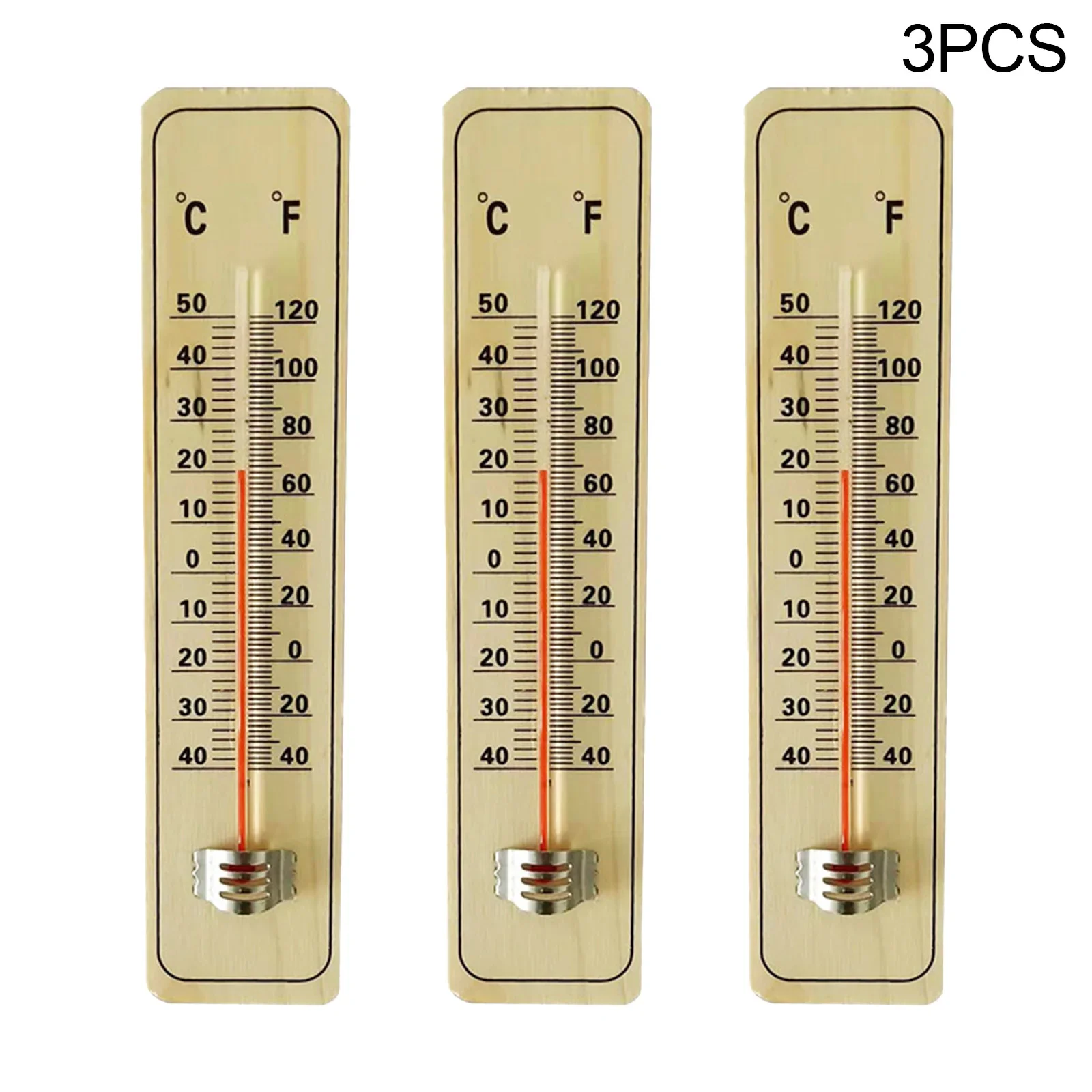 3Pcs Wooden Scale Thermometer Indoor Room Temperature Meter Sensor Gauge For Home Outdoor Analogue Garden Thermometer