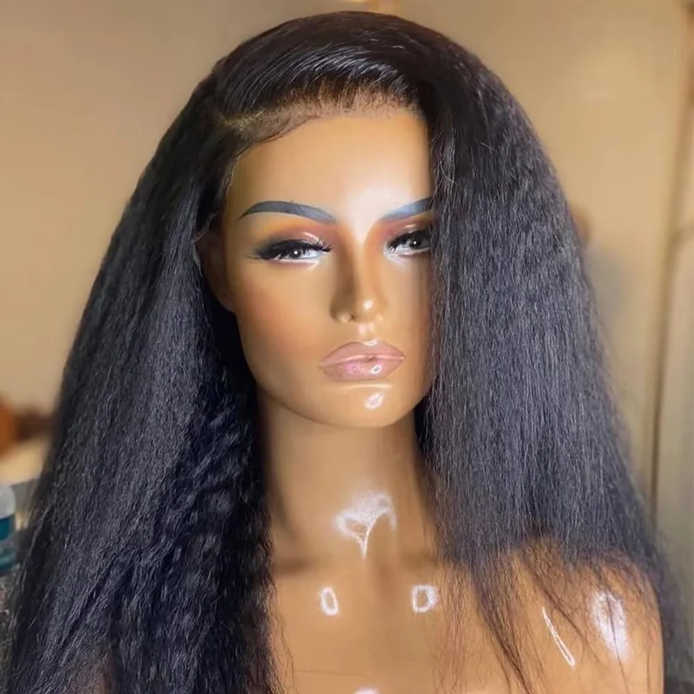 

Kinky Straight Human Hair Wigs 13x6 Lace Frontal Wig 13X4 Yaki Transparent Lace Front Human Hair Wigs 30Inch 4x4 5x5 Closure Wig