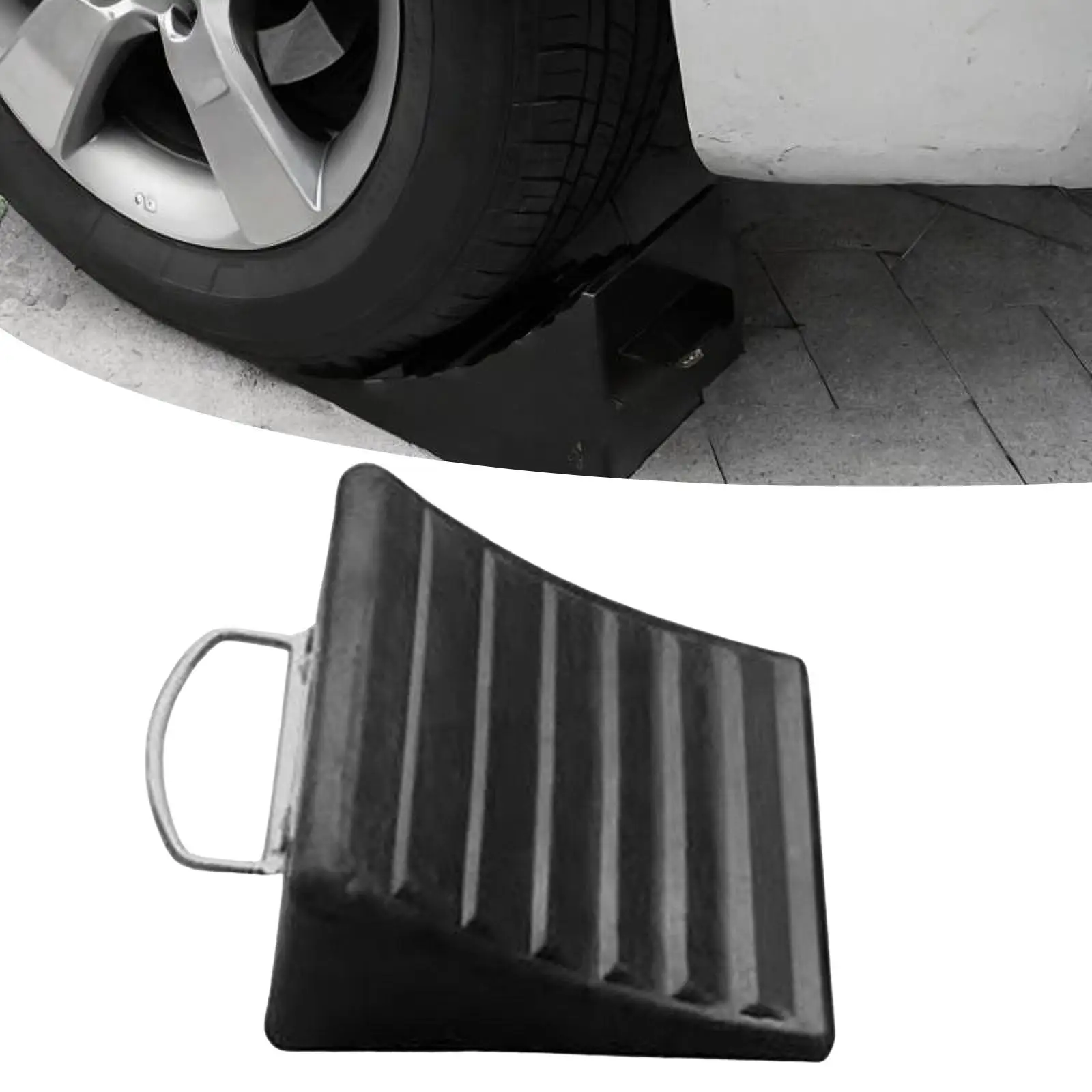 

Car Wheel Chock Multipurpose Wear Resistant Triangular Structure for Low Floor Vehicles Parking Lots Garages Cars Factories