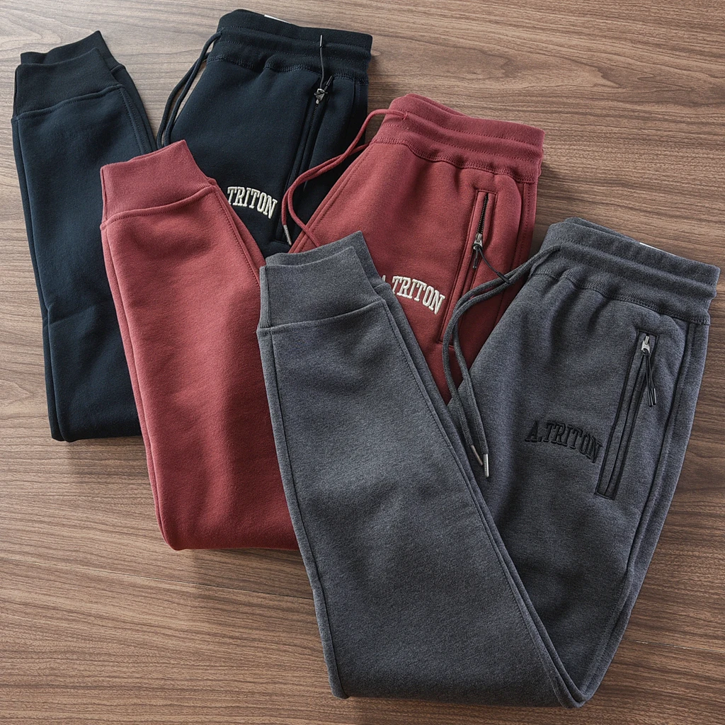 남성용 아메리칸 레트로 두꺼운 벨벳 레터 프린트 스웻팬츠, 심플한 드로스트링 스포츠 캐주얼 앵클 타이 팬츠, 2024 겨울 신상