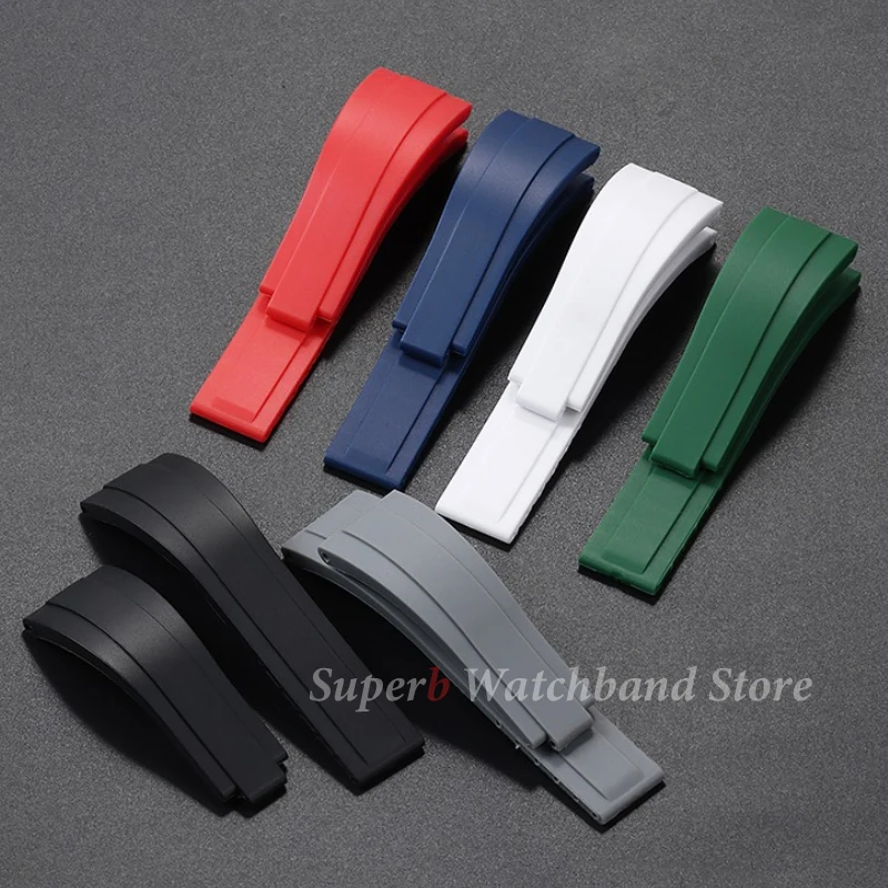 สายนาฬิกายางขนาด 20 มม. สําหรับ Rolex Water Ghost สายนาฬิกาสําหรับ Rolex Daytona Submariner GMT สร้อยข้อมือซิลิโคนกันน้ํา