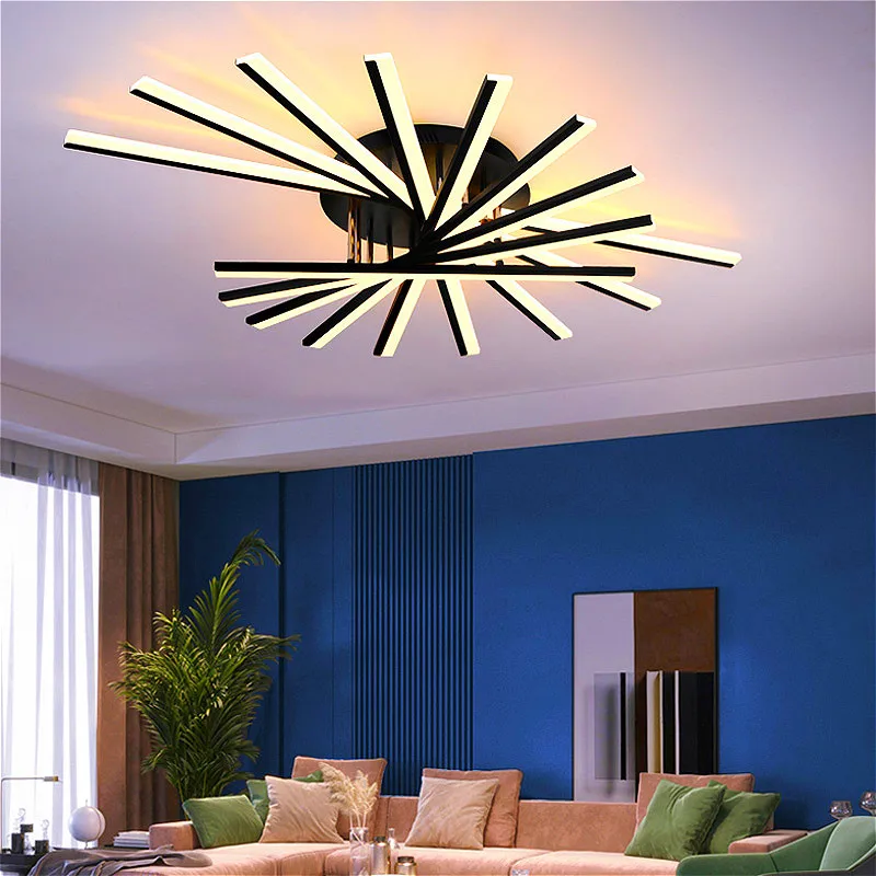 Modern LED Ceiling Lamp Home Dining Living Room Bedroom Decoration Long Head Acrylic Strip Light Kitchen Chandelier Fixtures