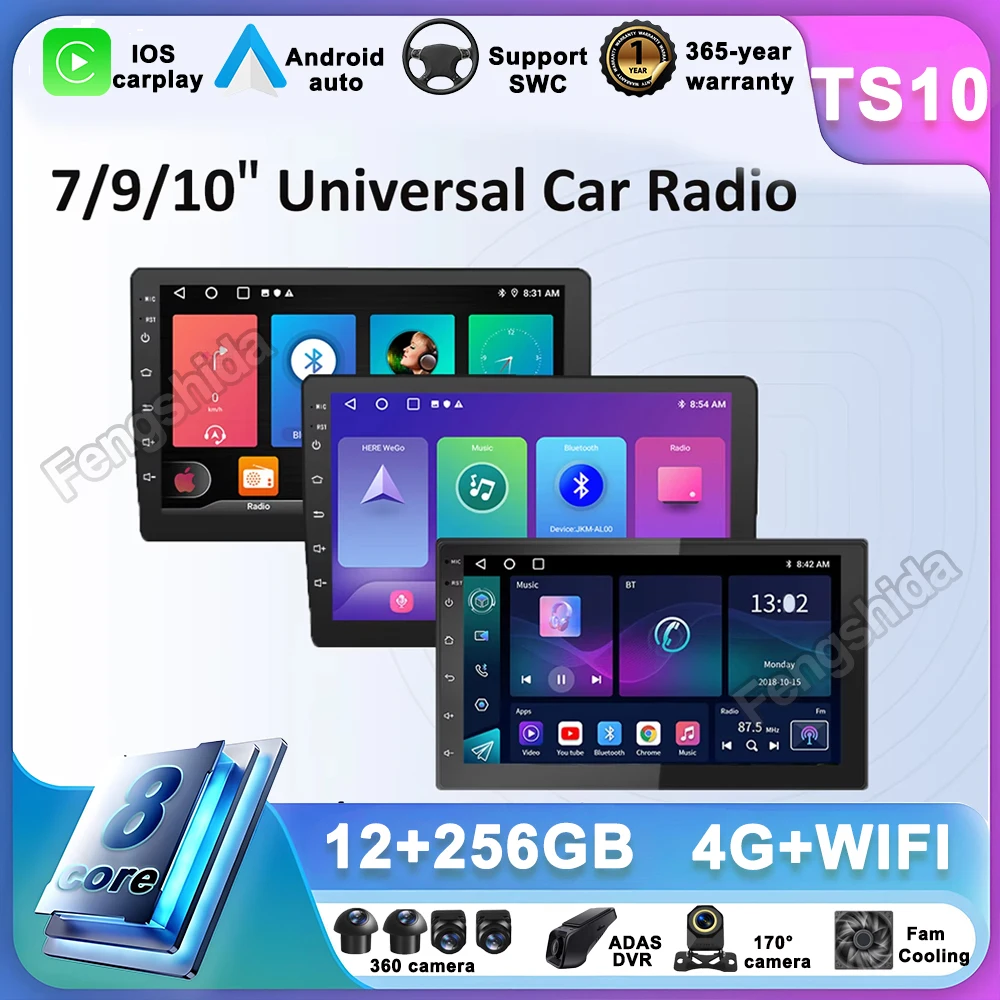 

7 9 10 "автомобильный радиоприемник Android Auto Carplay автомобильный стерео мультимедийный плеер универсальный WIFI GPS авторадио автомобильные интеллектуальные системы