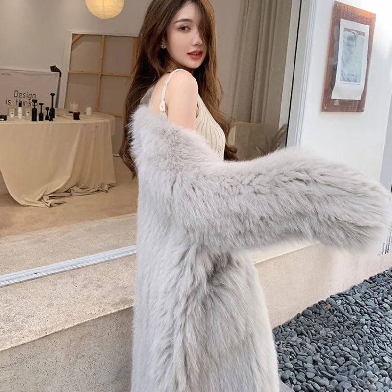 Fur Jacket Women's Overcoat 2025 New Autumn Winter Long Imitation Fox Hair Slim Mao Mao coat Thicken Warm Parker Coat Outwear