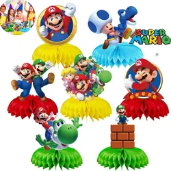 Super Mario Bros Party Thema Honingraat Papier Waaier Decoratie Luigi Honingraat Bal Mario Party Tafelblad Decoratie Benodigdheden Geschenken