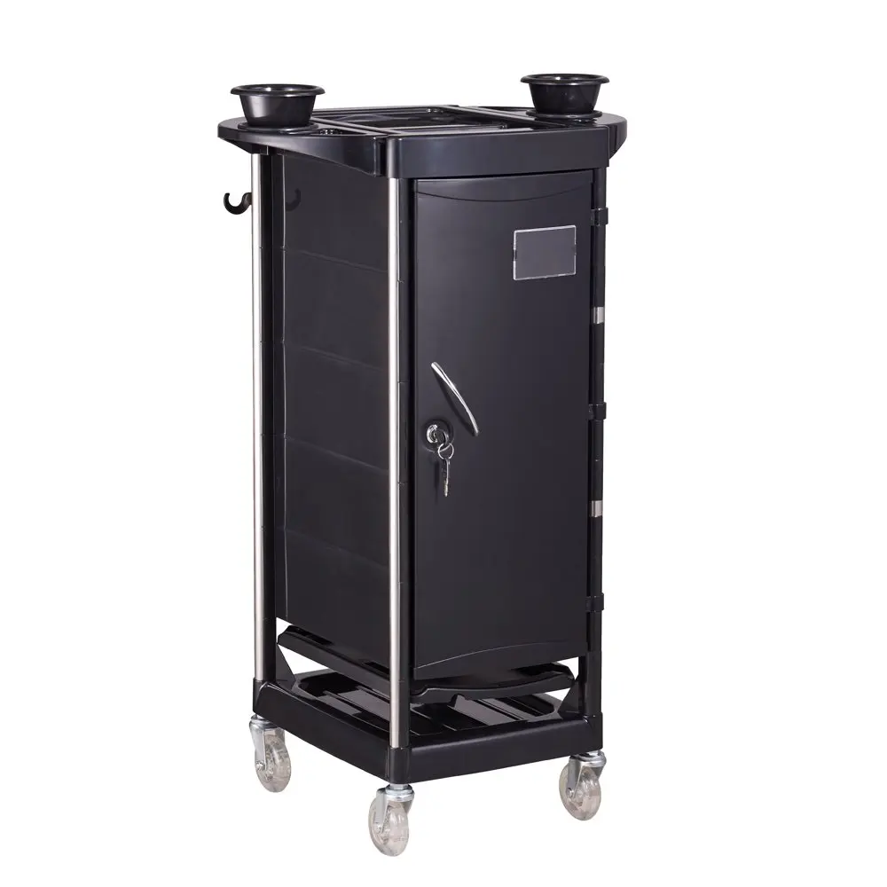 

Beauty Salon Hair Coloring Cart Trolley Rolling Storage Station ESKARNE, Black, Customized