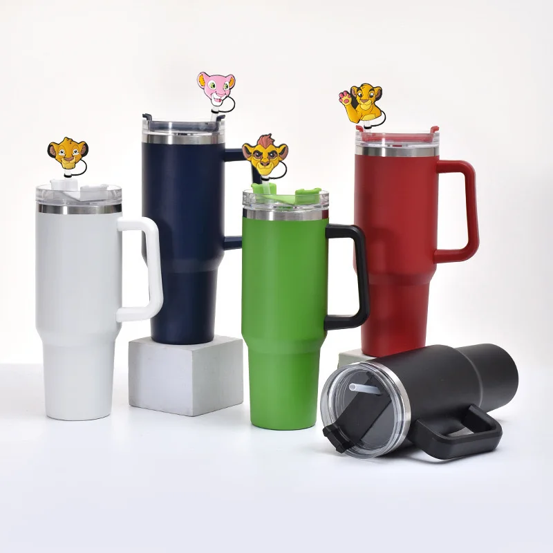 1-16 pz Simba the Lion & Car thermos cup 30 & 40Oz Cup10mm Straw Toppers riutilizzabili tappi di paglia antipolvere