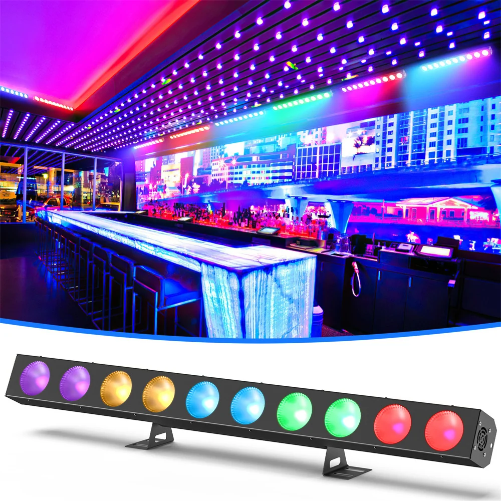 

Decorative Wall Washer Light 10pcs COB RGBW Lamp Beads DJ Disco Party Matrix Stage Effect Uplight DMX512 Voice Control KTV Bar