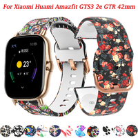 20mm Print Smart Watch Straps For Xiaomi Huami Amazfit GTS 3 2e GTR 42mm Watchbands Bracelet GTS 3 Bip U S GTS2 Mini Smartwatch