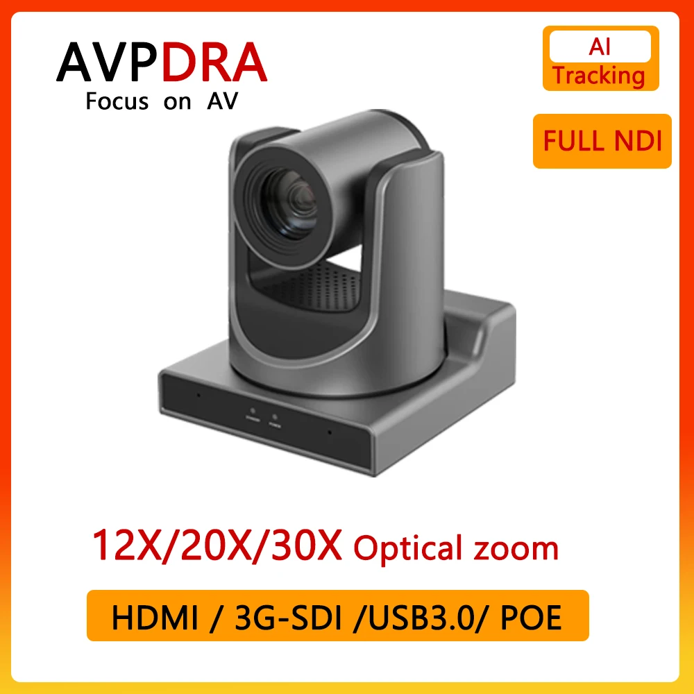 

NDI VIDEO camera Ai Tracking Conference Cam PTZ SDI HDMI USB3 IP POE Live Streaming for Broadcast Youtube Church