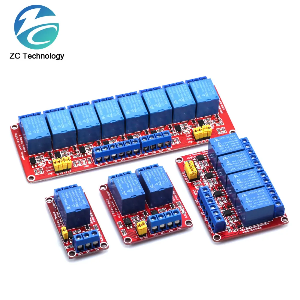 1 2 6 4 8 Channel 5V 12V 24V Relay Module Board Shield with Optocoupler Support High and Low Level Trigger for Arduino