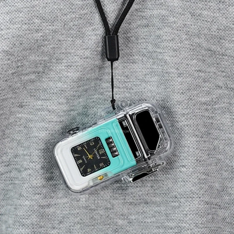 Nuovo accendino per orologio impermeabile accendino ricaricabile al Plasma USB antivento accendino portatile da esterno regalo per orologio da uomo