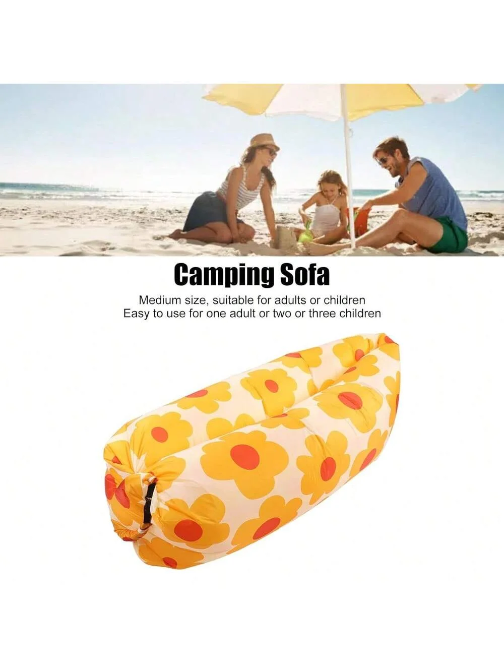 New Sunflower Lazy Inflatable Sofa Outdoor Beach Lazy Sleeping Bag Inflatable Bed Portable Air Sofa Portable camping activities image 6