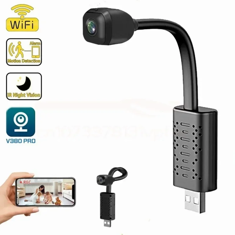 USB Wifi Surveillance Mini Camera 120° Wide Angle Motion Detection IP Cam HD Night Vision Camcorder AP Hotspot V380 Recorder