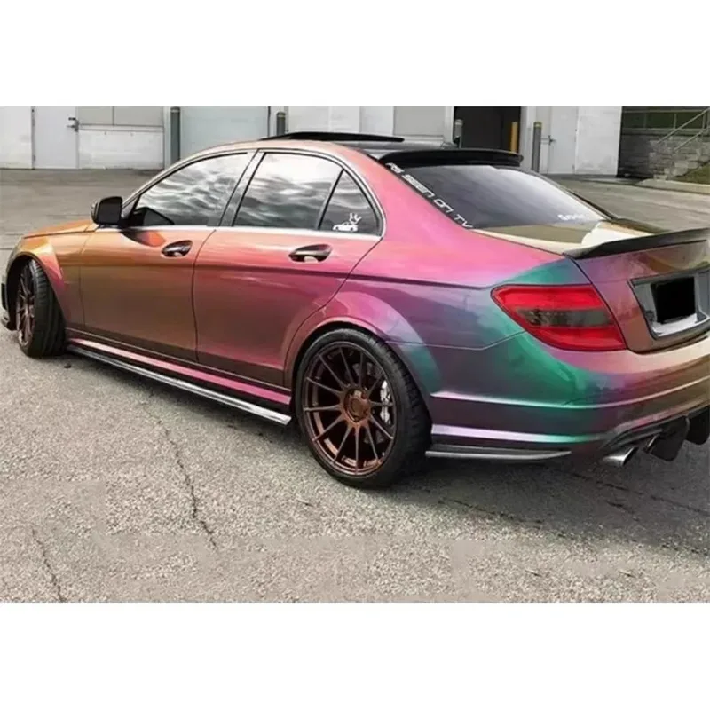 for Mercedes Benz C Class W204 C63 AMG 2007-2014 Carbon Fiber wrap angle Car Rear Bumper Splitter Corner Trim Upgrade Body Kit view 5