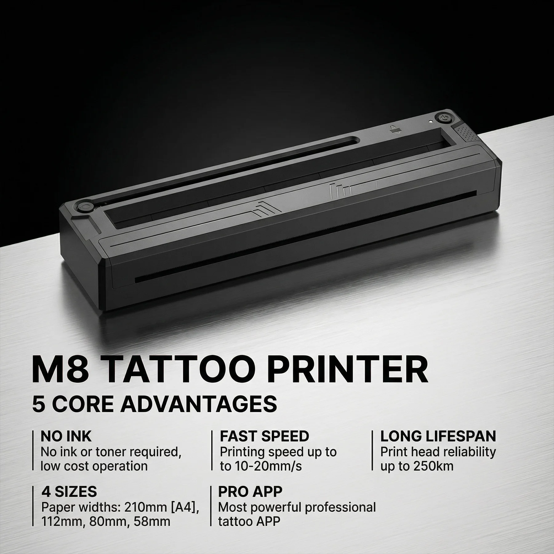 

Беспроводной принтер для тату-трафаретов M8 высокого качества с функцией переноса изображений на бумагу, совместимый со смартфонами и ПК