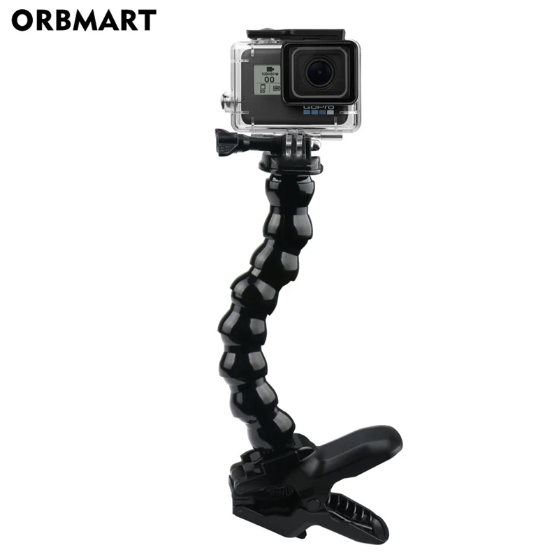 Jaws Flex Clamp Arm Mount Adjustable Gooseneck Holder for GoPro 11 10 9 SJcam Yi DJI Action Camera Tripod Clip Bracket Accessory