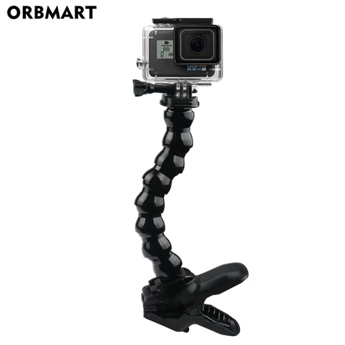 Soporte de cuello de cisne ajustable para montaje en brazo de abrazadera flexible de mandíbulas para GoPro 11 10 9 SJcam Yi DJI accesorio de soporte de Clip para trípode de Cámara de Acción