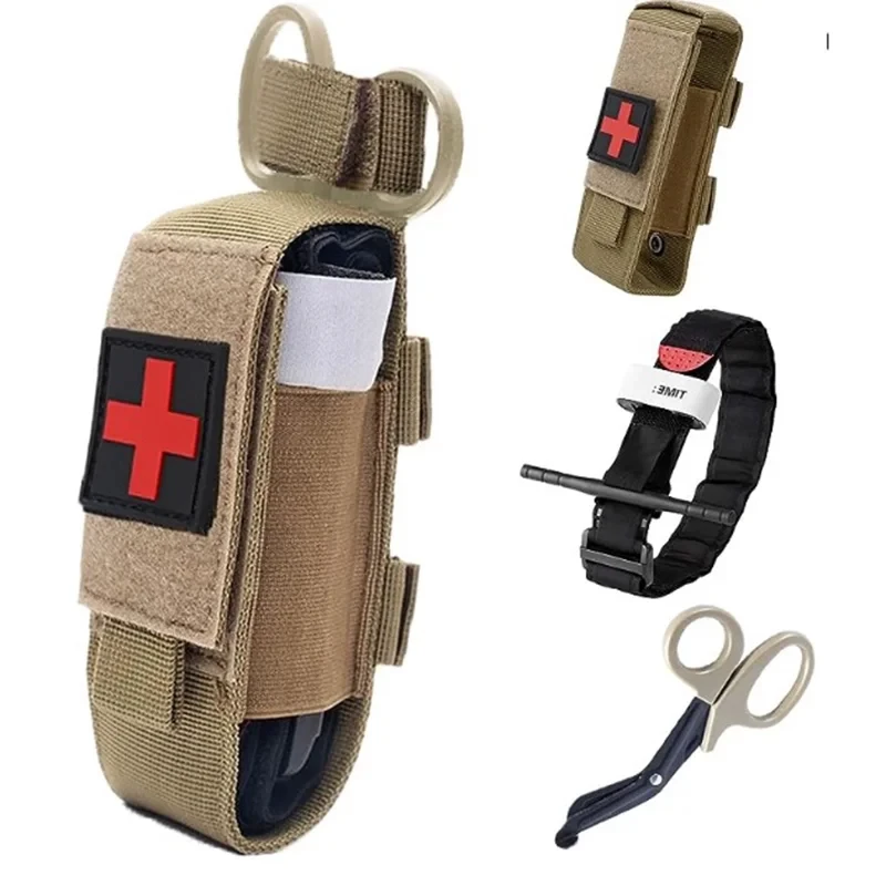 Kit de primeiros socorros tático torniquete molle conjunto sobrevivência bolsa titular enfermagem engrenagem médica tesoura saco rescuetool equipamentos ao ar livre