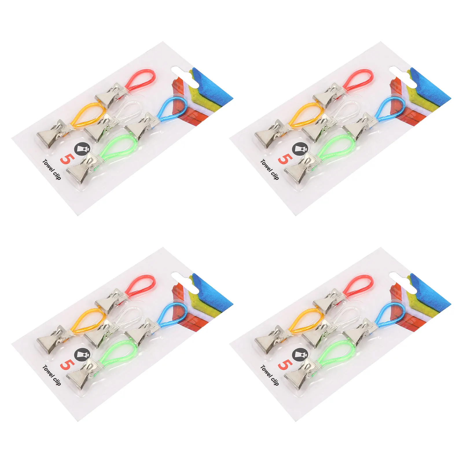 

20 Pcs Colored Rope Towel Clips Thick Laundry Clothesline Tea Laundry Clips Hanger Mixed Packaging Easy Use