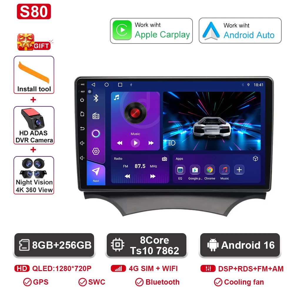 Android autoradio voor Ford Ka K2 2008 2009 2010 2011 - 2014 Carplay Android Auto radio multimediaspeler GPS navigatie DSP SWC