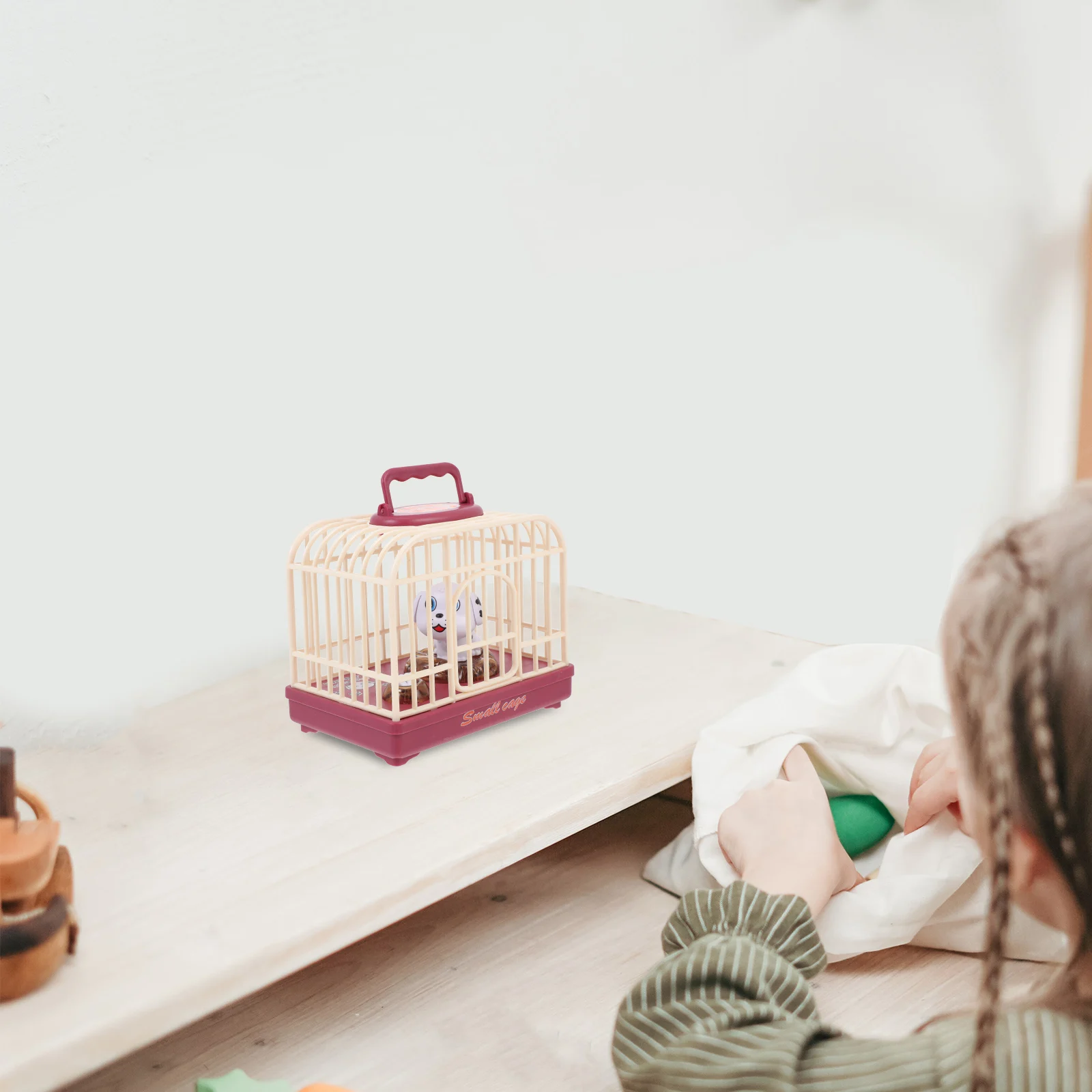 1 pçs controle de voz gaiola do cão pequeno brinquedo indução elétrica para crianças mini abs presente controle voz cão