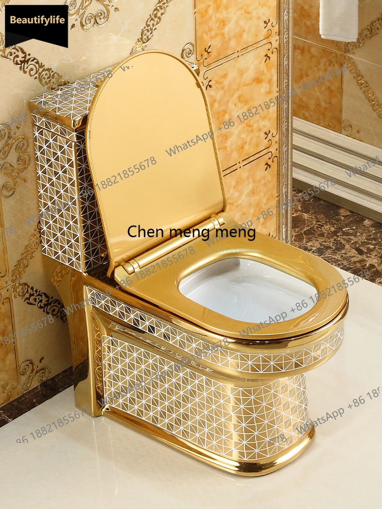 B567 Household gold flush toilet, super whirlpool water-saving and odor proof toilet, ceramic toilet seat