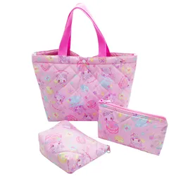 Mewkledreamy-bolsa organizadora de maquillaje de gato, estuche de lápices bonito de Anime Kawaii, bolsa de almacenamiento rosa, bolsas de cosméticos, estuche de tocador de belleza