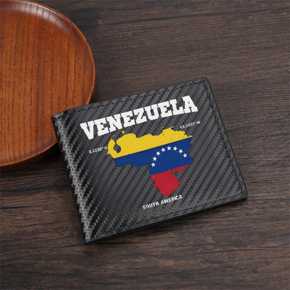 Flag map stars design words South America Men's Wallets Simple Business Modern Stylish Printing Design Gifts For Father Boyfrien