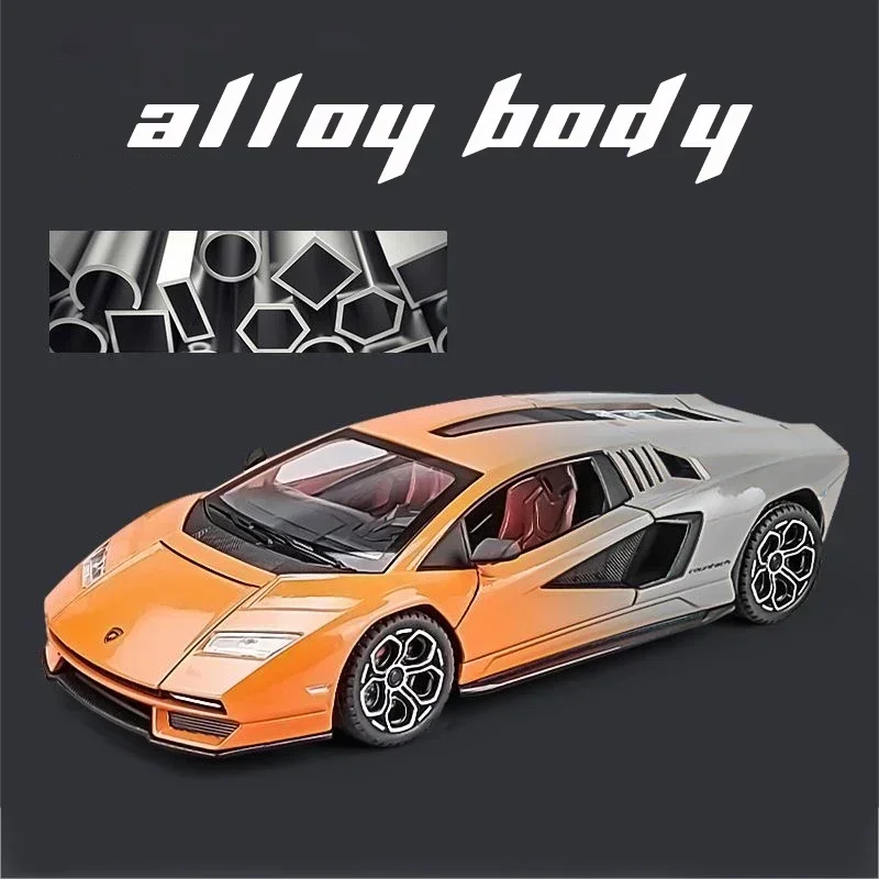 1:24 Lamborghini Countach LPI 800-4 Alloy Car Model Diecast Car Sound Light Car Lovers Collection Kids Birthday Gift Metal Toys