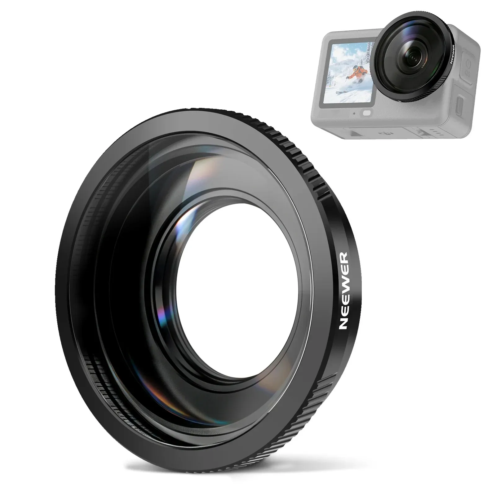 

NEEWER FL-B53 HD 180° FOV Wide Angle Auxiliary Lens Camera Accessory Fit DJI Osmo Action 6 Vlog Landscape Shooting