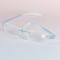 Flexible TR90 Women Reading Glasses Frameless Men Magnifier Blue Presbyopic Eyewear +0.5 +0.75 +1 +1.25 +1.5 +1.75 +2 ~ +4