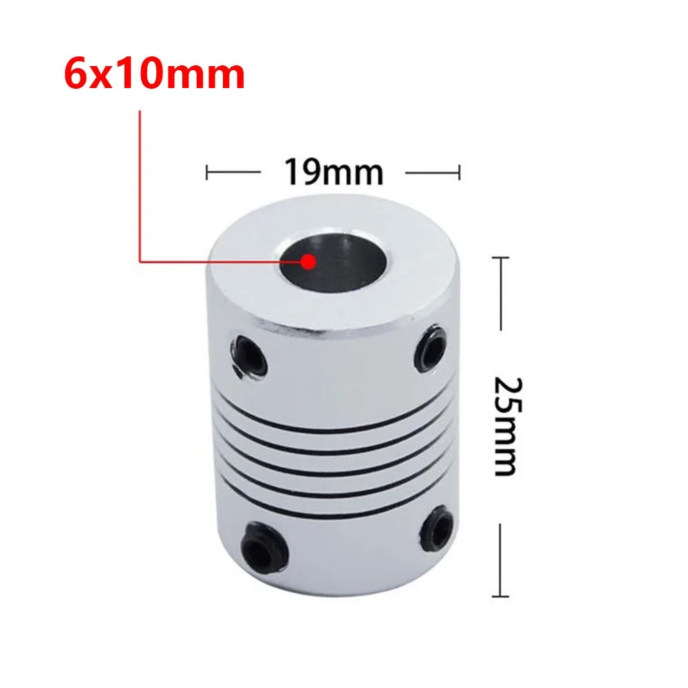 1Pcs D19xL25 Flexible Shaft Coupling 3-10mm Bore Z-Axis Stepper Motor Coupler Elastic Flexible Smooth Surface Joint Connector