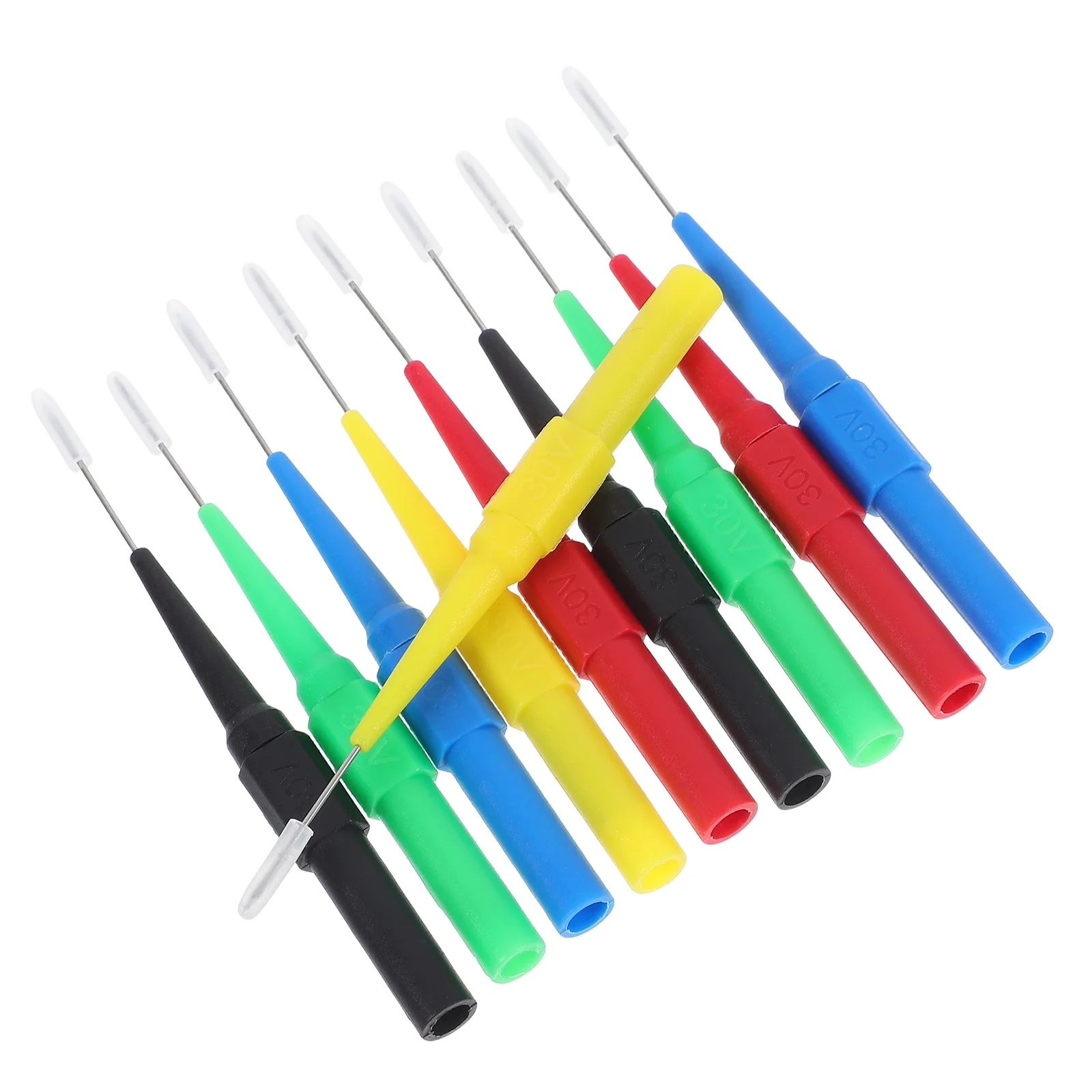

10pcs Multimeter Probes 0.7mm Wire Test Leads Car Circuit Tester Automotive Cable Kit Plastic Heat Resistant Precision Tool