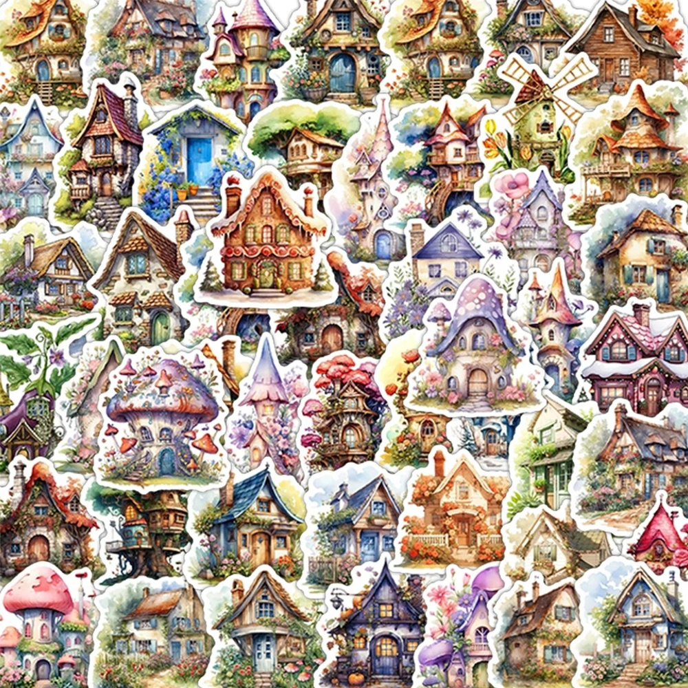 10/30/50 قطعة الرجعية خرافة الزهور منزل الكرتون ملصقات لطيف الإبداعية الشارات ل القرطاسية الأمتعة الغيتار الجمالية ملصق #2