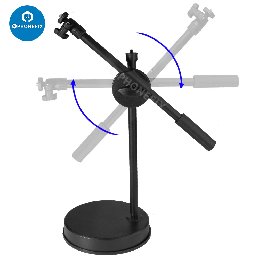 Monopod Mount Bracket with Ring Adapter Tabletop Shooting Stand Tripods with Camera Holder for Digital Video Microscope Camera