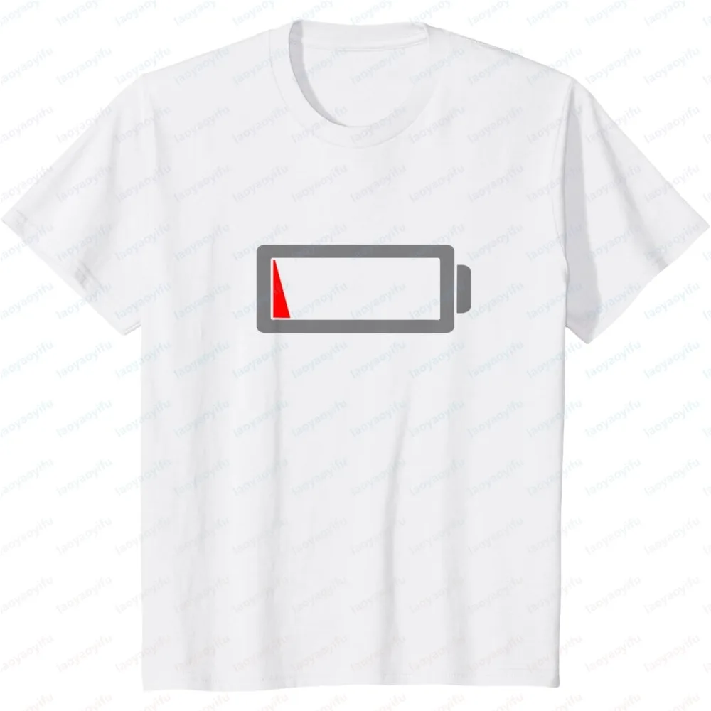Low Battery Funny Humor Low Energy Sarcasm Design Men Women T-Shirt Casual Fashion Harajuku Tshirt Humor Adult Joke Clothing
