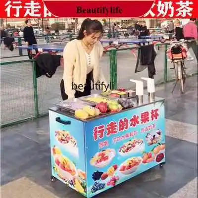 

E132 Walking hot pot cup machine stall fruit cup hot pot cup snack folding car smoking fruit fishing equipment