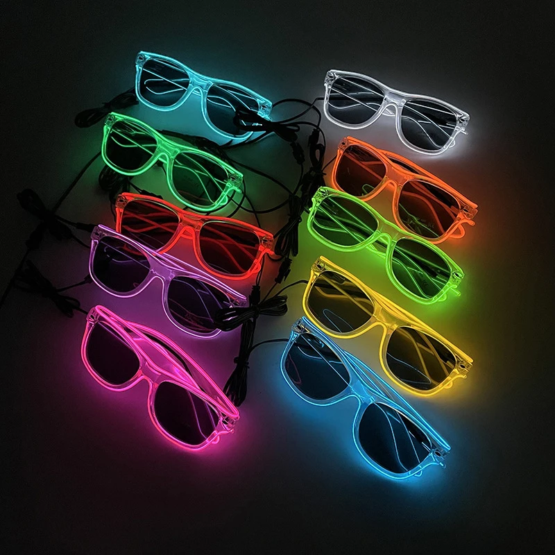 LED Luminous Glasses Cool Performance Ball Party New Unique Cool Decoration Music Festival Props Wireless and Wired Sunglasses