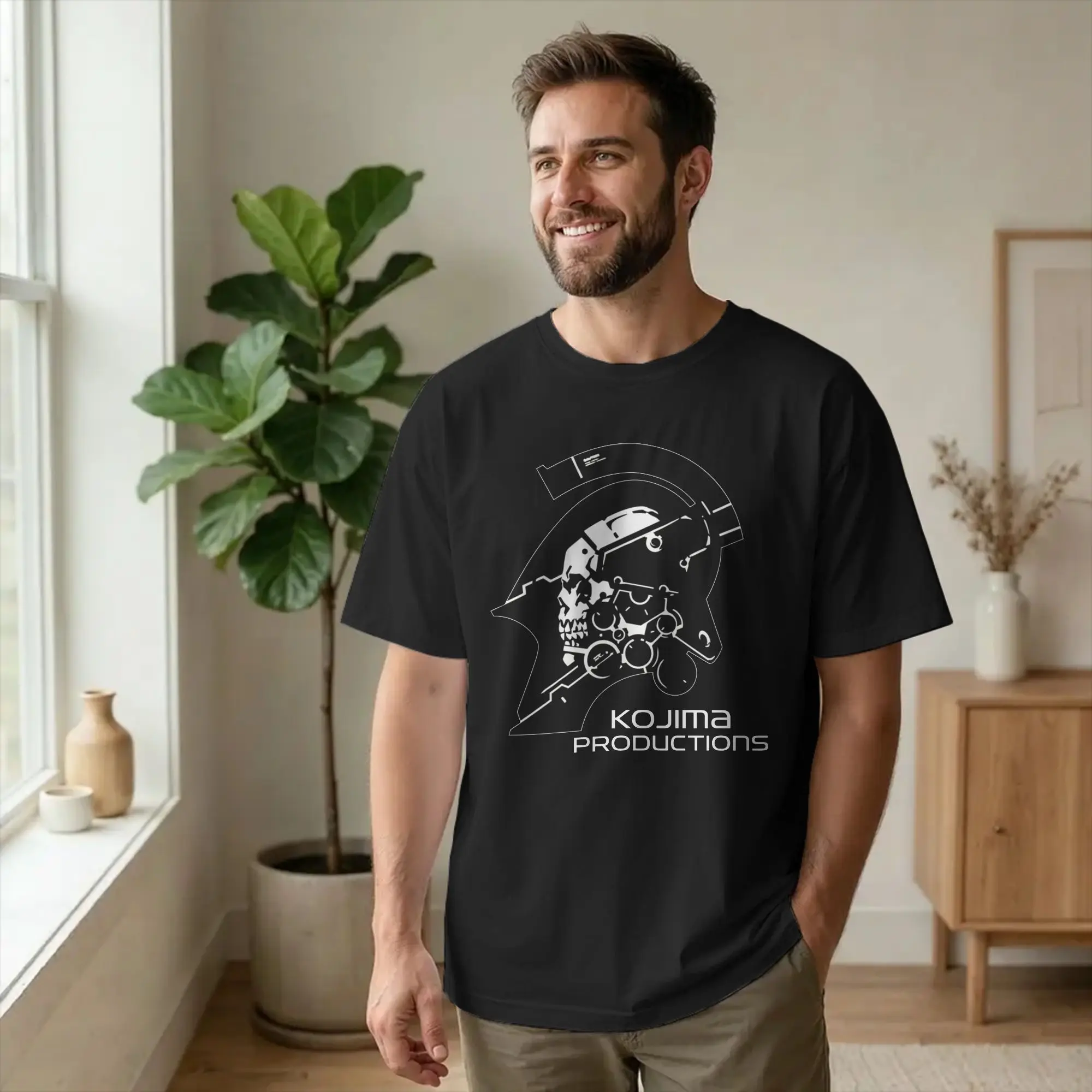 Metal Gear Kojima MGS Hideo Kojima T Shirts Death Stranding 100% Cotton Clothes Casual Round Neck Tees Plus Size T-Shirt