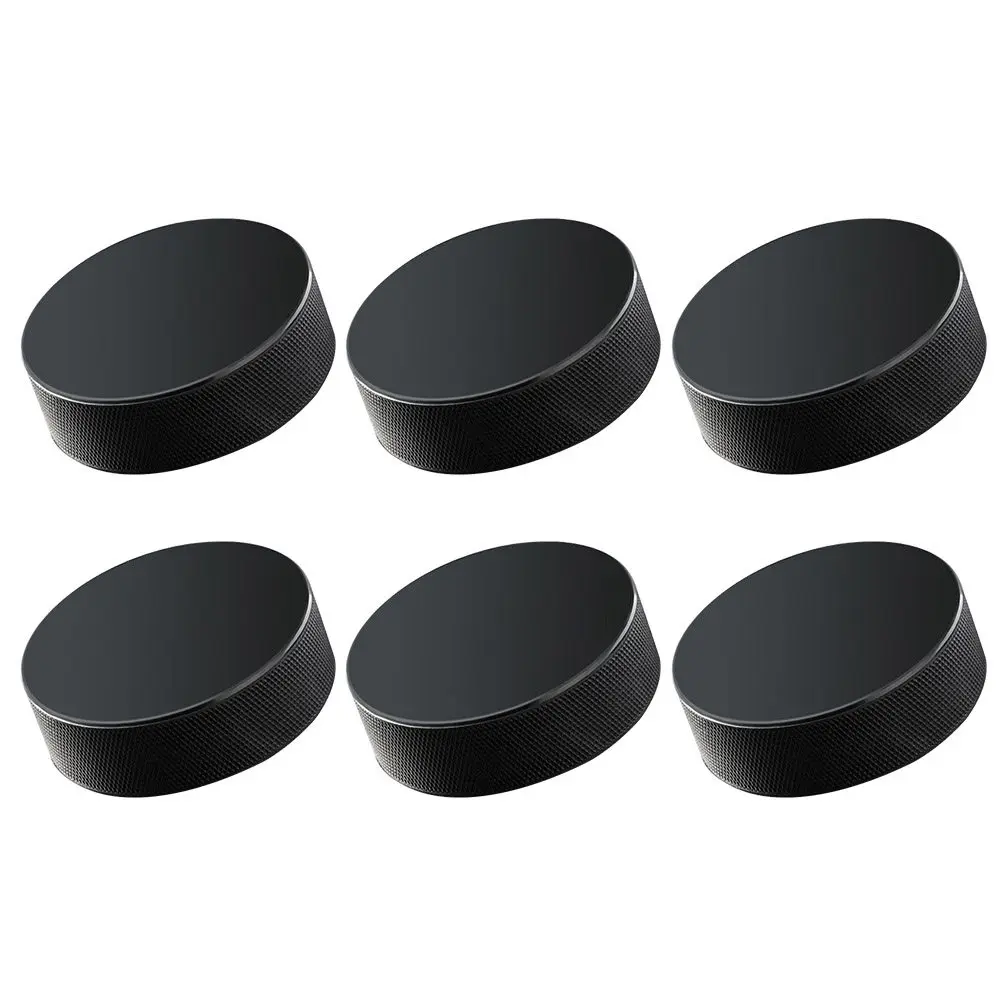 6Pcs Official Standard Ice Hockey Pucks PU High Hardness Dense Texture Accurate Shots Passes Professional Practice Sports