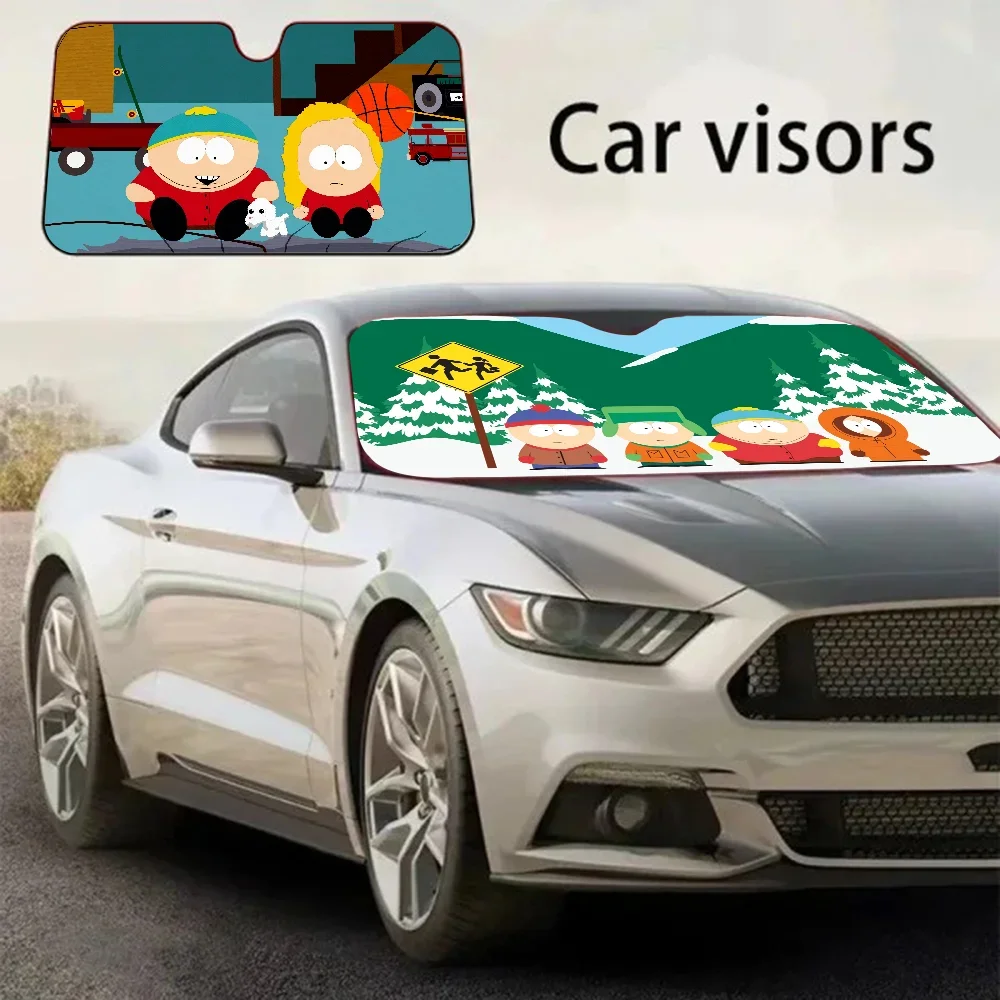 S-SOUTH P- PARK Car Sun Shade Front Window Sunshade For Most Sedans SUV Blocks Max Uv Rays Keep Your Vehicle Cool