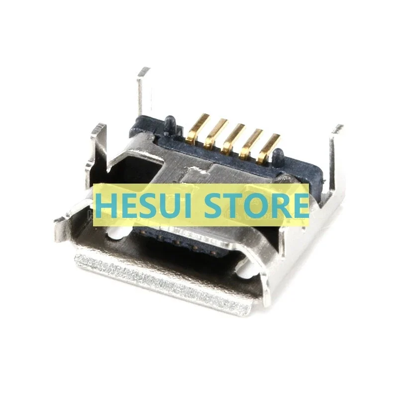 1/10PCS All copper Micro 5P socket four-pin 7.2 With long pins and rolled edge insert board USB female base braid