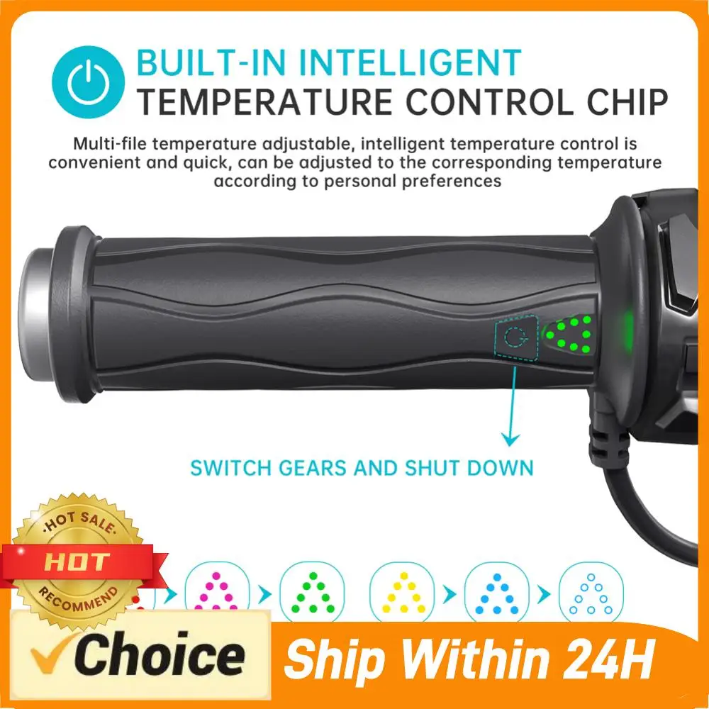 

DC 12V Motorcycle Hand Heated Grips Waterproof Adjustable Hot Grip Handle Smart Temperature Control Motorcycle Heating Handlebar